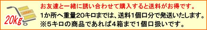 20キロまで1個口発送のご案内